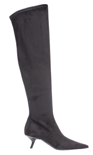 Сапоги на каблуке женские / Черный / 36