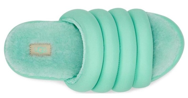 Сандалии с мехом женские / Зеленый / 37