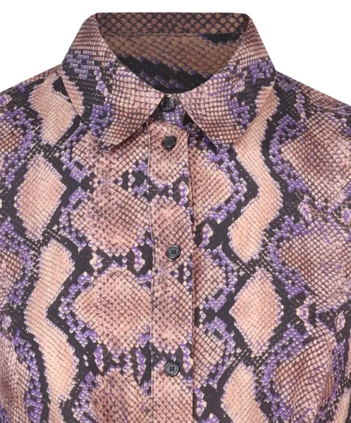 Платье-рубашка из вискозы женское / Коричневый / 42