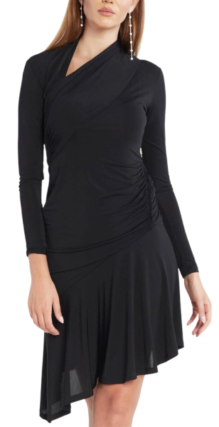 Платье-мини с длинным рукавом женское / Черный / 50