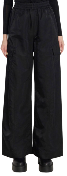 Брюки широкие с карманами женские / Черный / 42