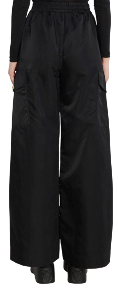 Брюки широкие с карманами женские / Черный / 42