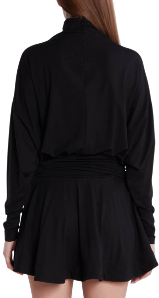 Платье-мини с длинным рукавом женское / Черный / 44