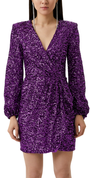 Платье с пайетками женское / Фиолетовый / 44