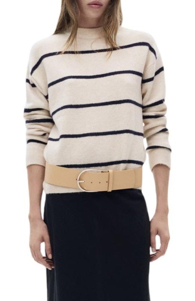 Джемпер в полоску женский / Бежевый / 46