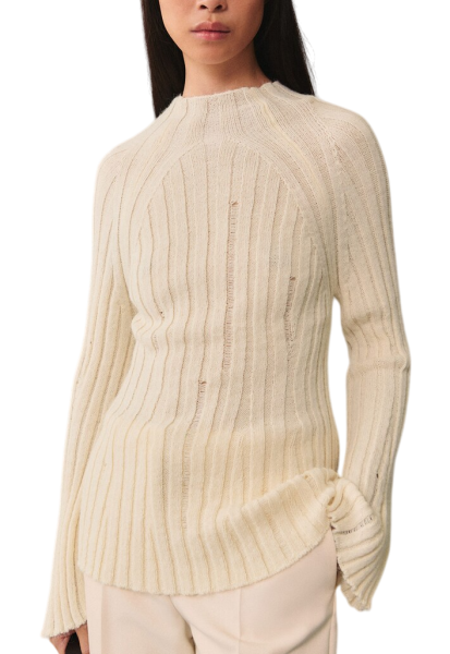 Джемпер фактурный женский / Молочный / 44