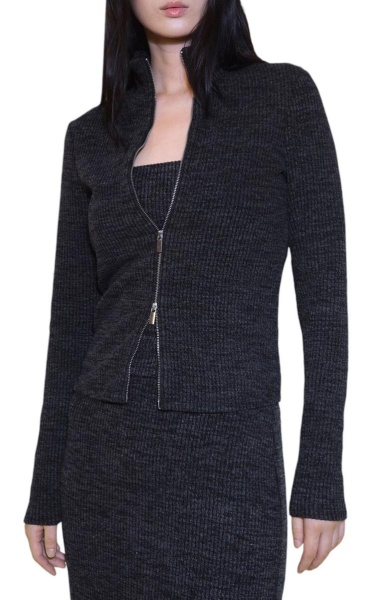 Кардиган на молнии женский / Серый / 42