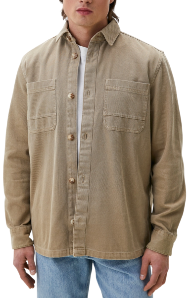 Рубашка с длинным рукавом мужская / Коричневый / 48