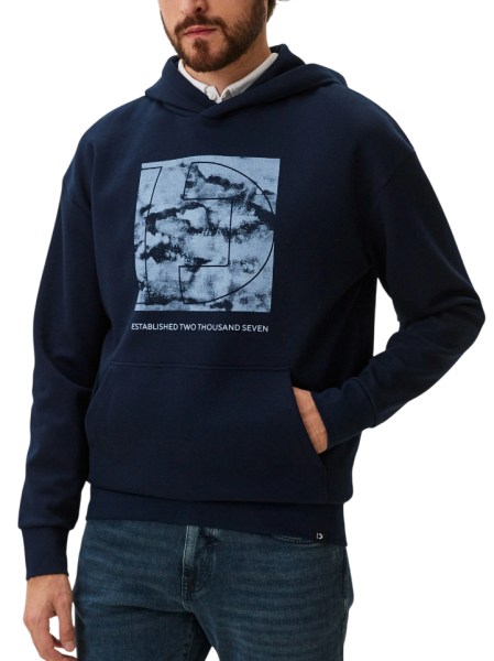 Худи с принтом мужское / Синий / 48