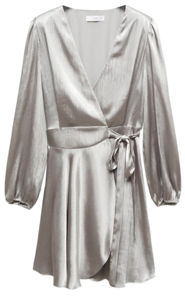 Платье с запахом женское / Серебряный / 52