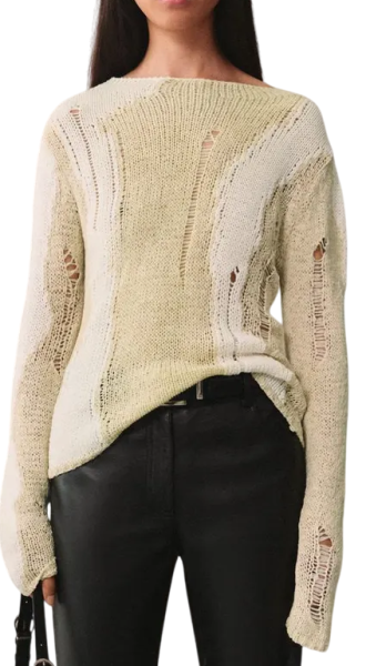 Джемпер фактурной вязки женский / Молочный / 44