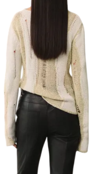 Джемпер фактурной вязки женский / Молочный / 44