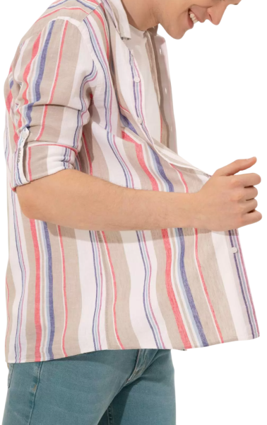 Рубашка с длинным рукавом мужская / Бежевый / 46