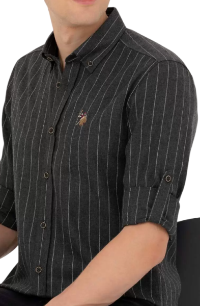 Рубашка с длинным рукавом мужская / Темно-серый / 54