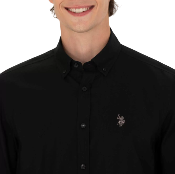 Рубашка с длинным рукавом мужская / Черный / 46