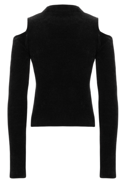 Лонгслив с вырезами женский / Черный / 40