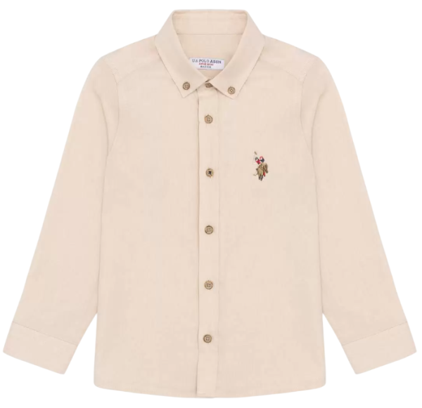 Рубашка с длинным рукавом для мальчика / Бежевый / 158