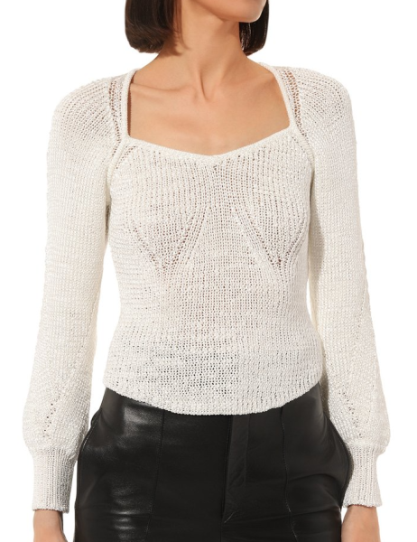 Пуловер приталенного кроя женский / Белый / 44