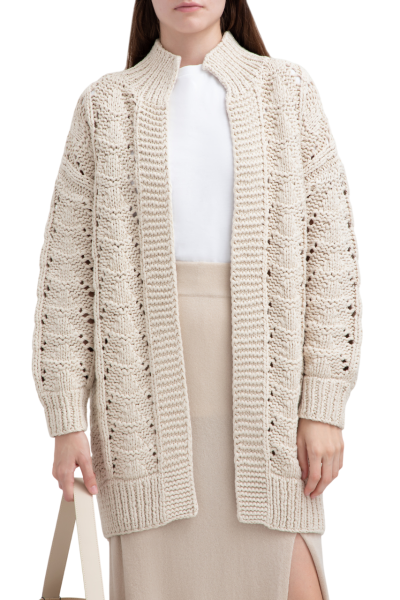 Кардиган удлиненный женский / Серый / 40