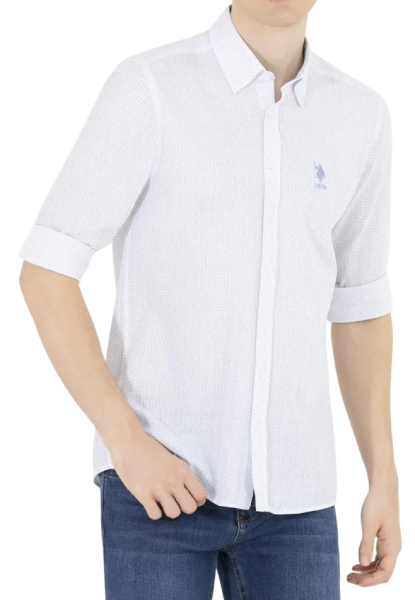 Рубашка с длинным рукавом мужская / Синий / 44