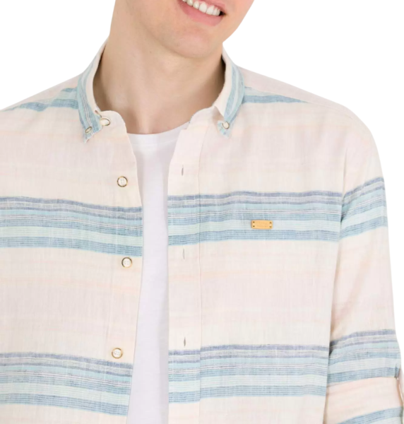 Рубашка с принтом мужская / Синий / 46