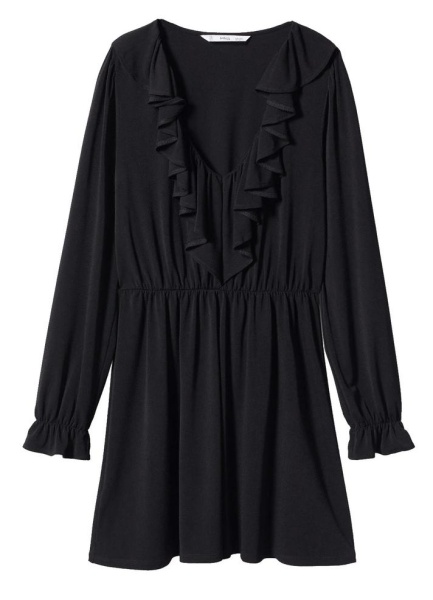 Платье с длинным рукавом женское / Черный / 44