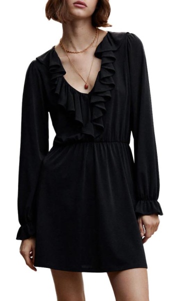 Платье с длинным рукавом женское / Черный / 44