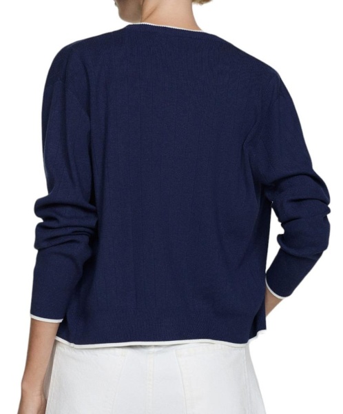 Кардиган с V-образным вырезом женский / Синий / 44