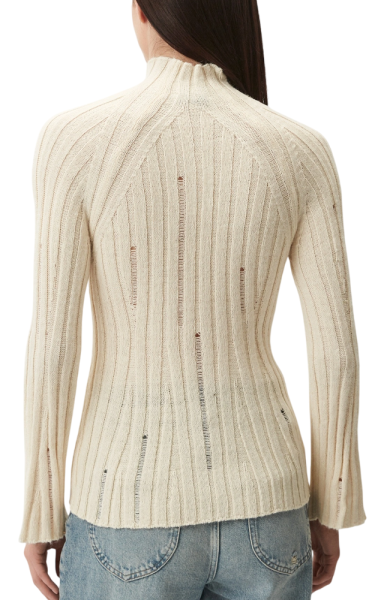 Джемпер фактурной вязки женский / Молочный / 44