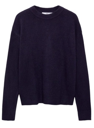 Джемпер с круглым вырезом женский / Синий / 48