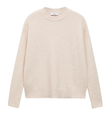 Джемпер с круглым вырезом женский / Бежевый / 48