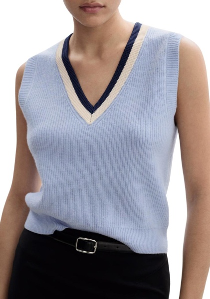 Жилет с контрастной окантовкой женский / Голубой / 42