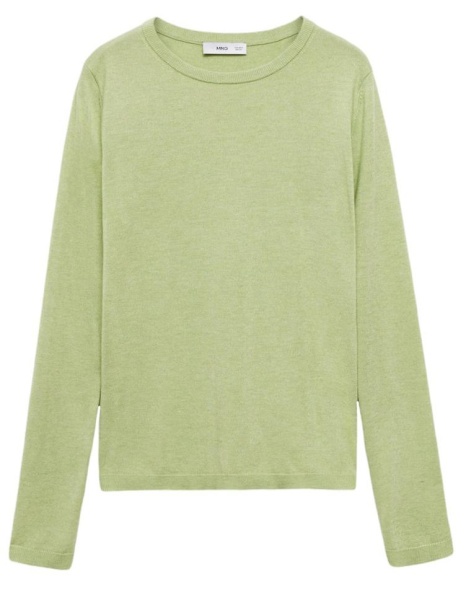 Джемпер с круглым вырезом женский / Зеленый / 42