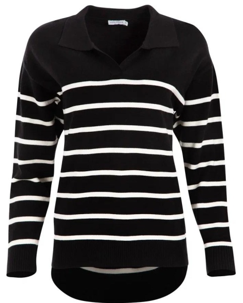Джемпер в полоску женский / Черный / 44