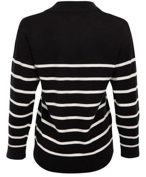 Джемпер в полоску женский / Черный / 44