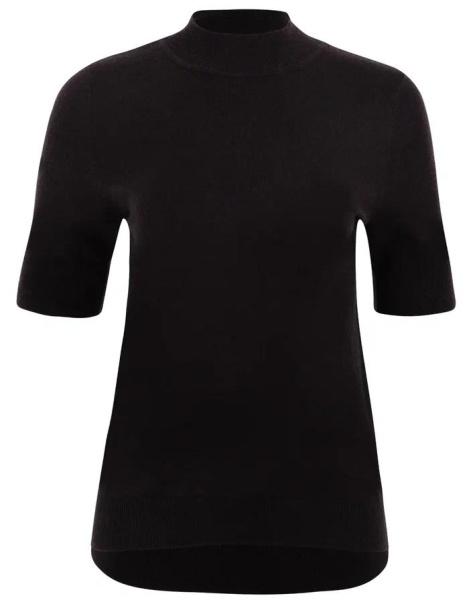 Джемпер с коротким рукавом женский / Черный / 46