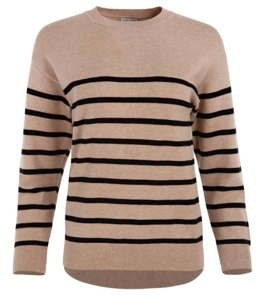 Джемпер в полоску женский / Бежевый / 44