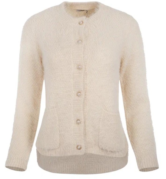 Кардиган на пуговицах женский / Молочный / 44