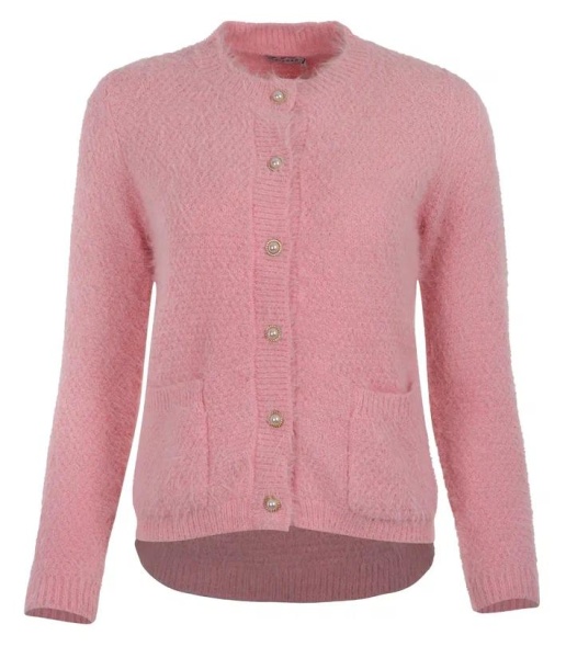 Кардиган на пуговицах женский / Розовый / 48