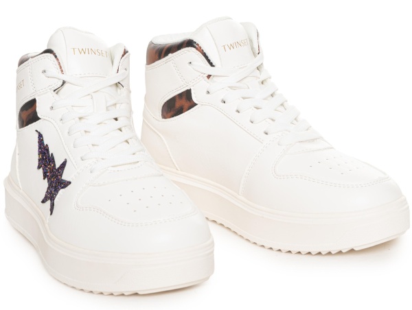 Кеды высокие из кожи женские / Белый / 35