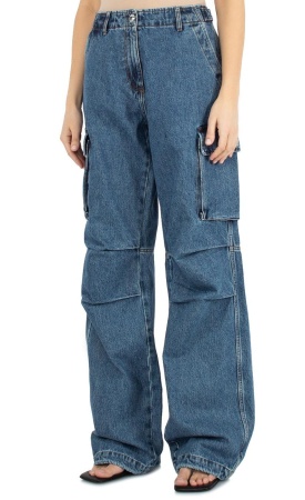 Джинсы с накладными карманами женские / Голубой / 42