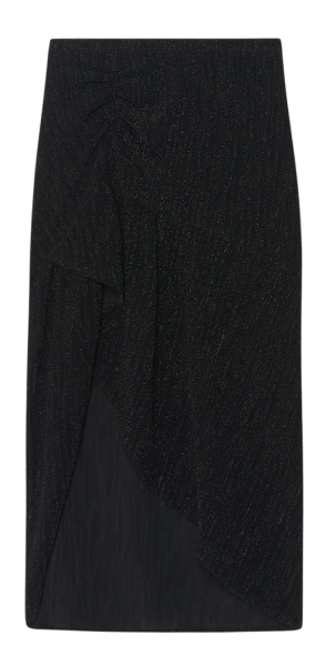 Юбка с разрезом женская / Черный / 42