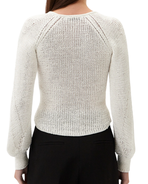 Пуловер приталенного кроя женский / Белый / 40