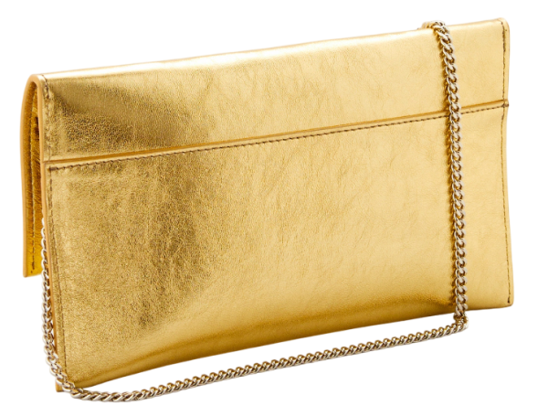 Клатч из кожи с логотипом женский / Золотой / ONE SIZE