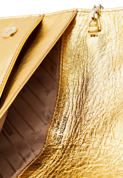 Клатч из кожи с логотипом женский / Золотой / ONE SIZE