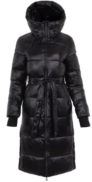 Пальто с капюшоном женское / Черный / 48