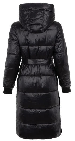 Пальто с капюшоном женское / Черный / 48