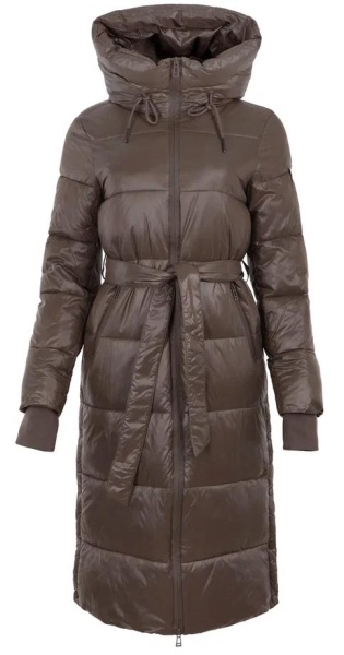 Пальто с капюшоном женское / Коричневый / 52