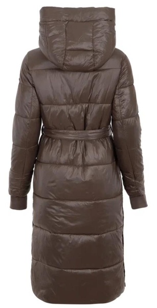 Пальто с капюшоном женское / Коричневый / 52
