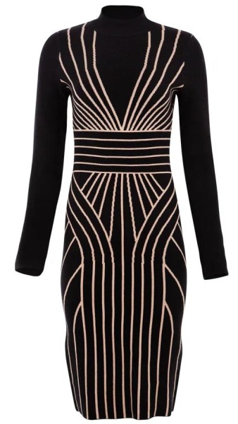 Платье миди женское / Черный / 50